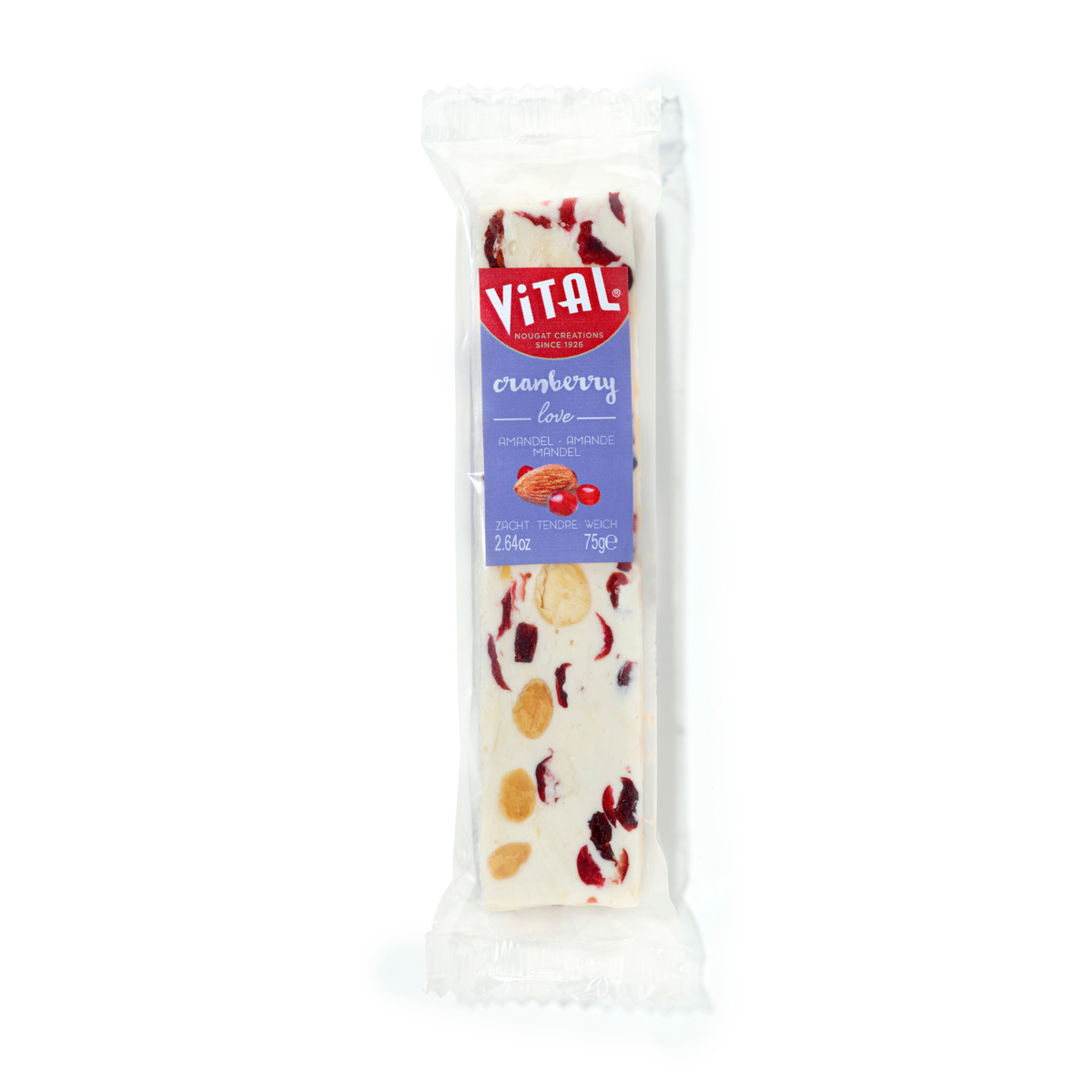 Nougatreep cranberry 75g (zacht)