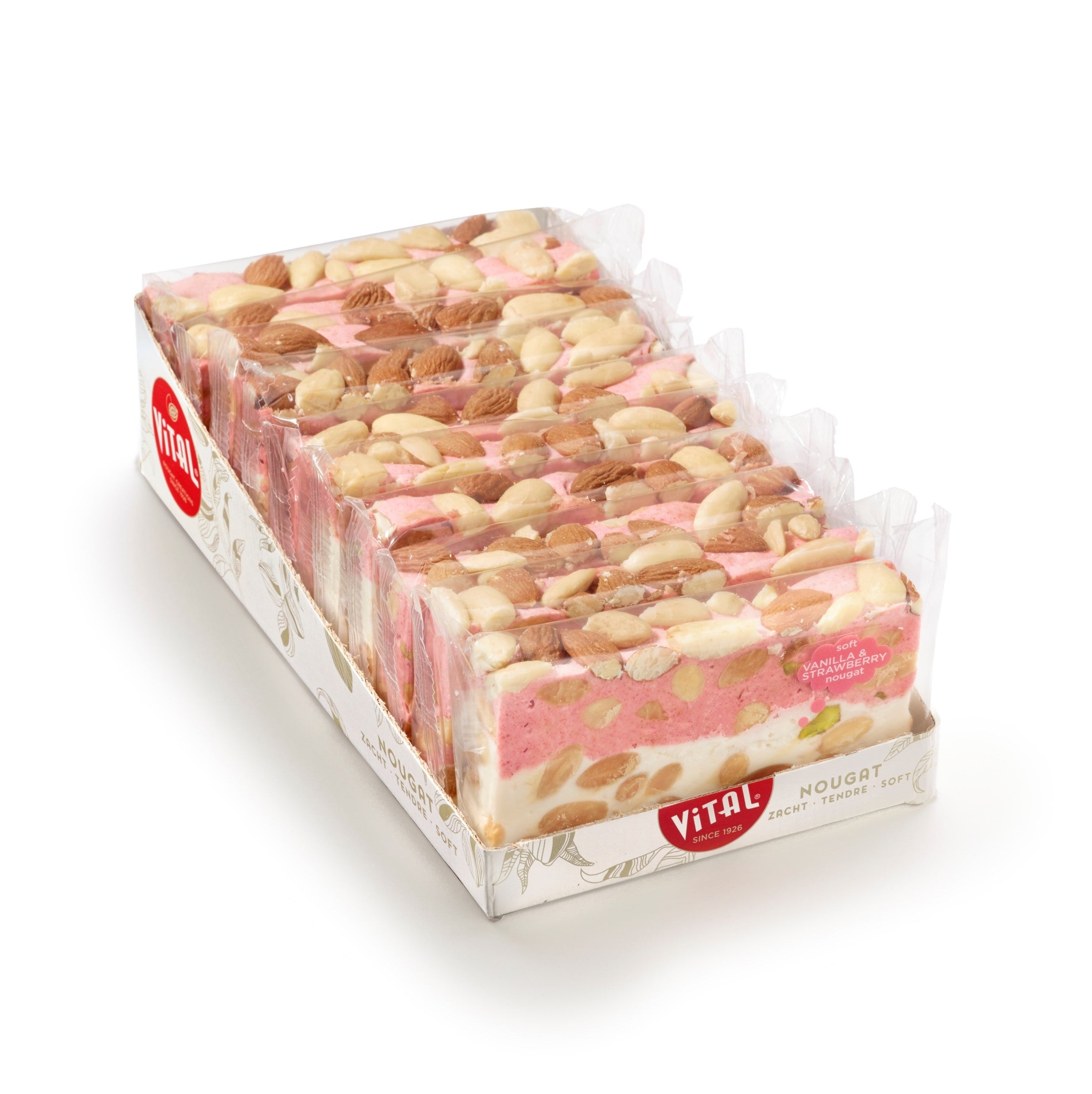 Nougat Slice of Heaven 100g Vanille en Aardbei